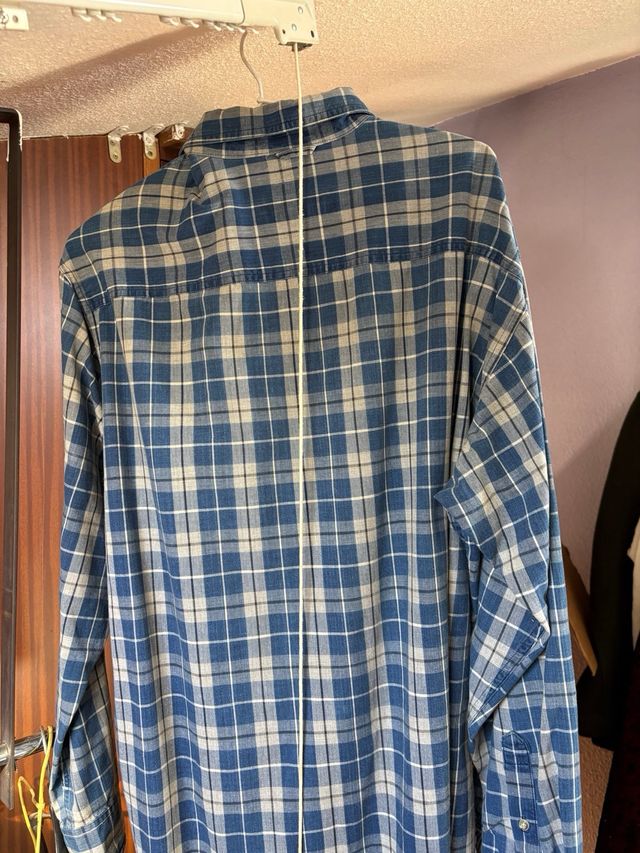 Camisa Timberland cuadros azul y beige Talla M