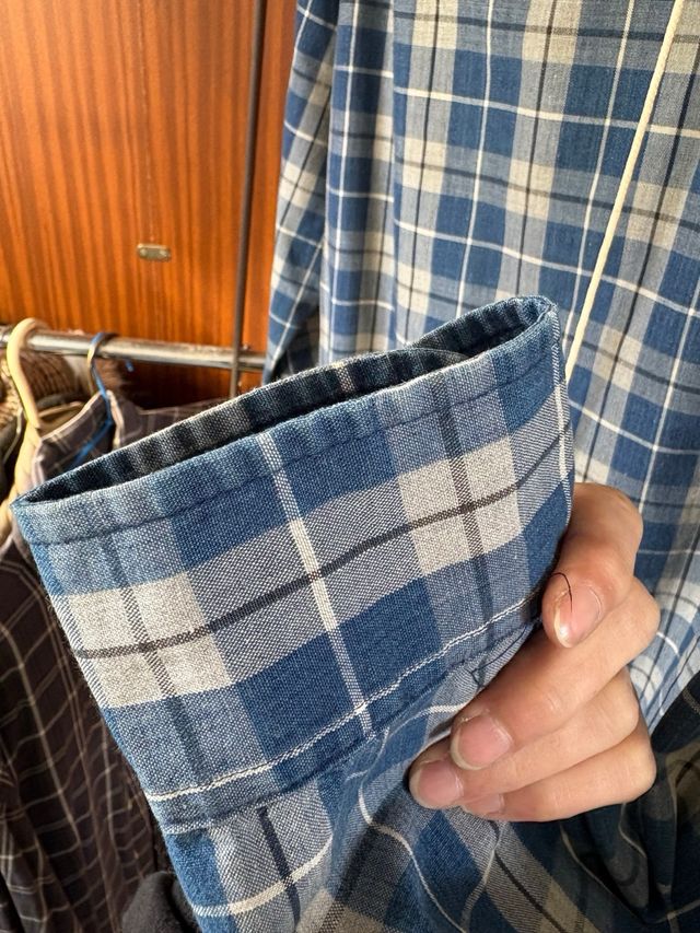 Camisa Timberland cuadros azul y beige Talla M