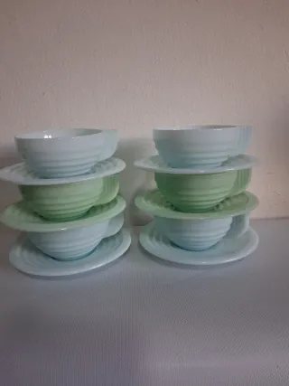 6 tazzine opalina stile deco'