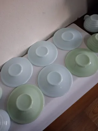 6 tazzine opalina stile deco'