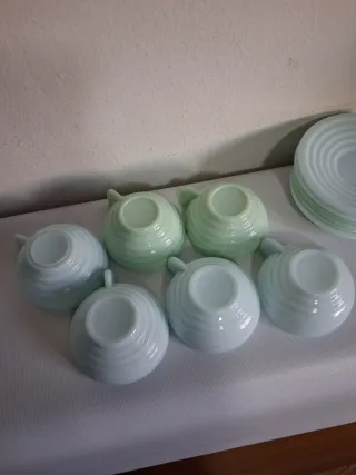 6 tazzine opalina stile deco'