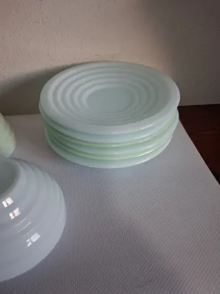 6 tazzine opalina stile deco'