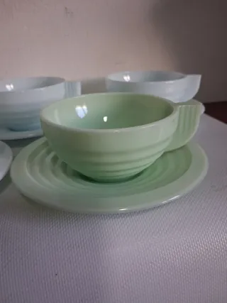 6 tazzine opalina stile deco'