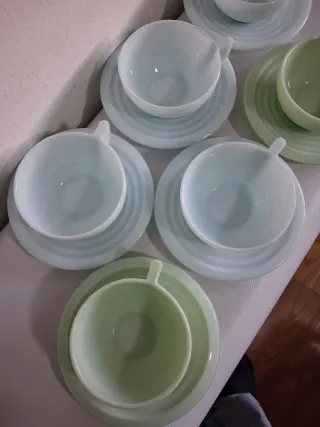 6 tazzine opalina stile deco'