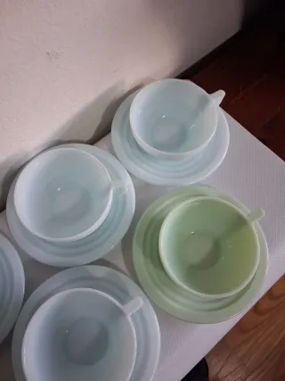 6 tazzine opalina stile deco'