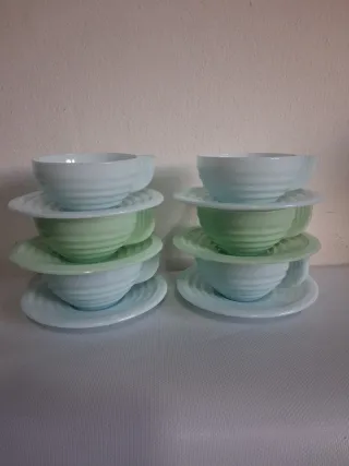 6 tazzine opalina stile deco'