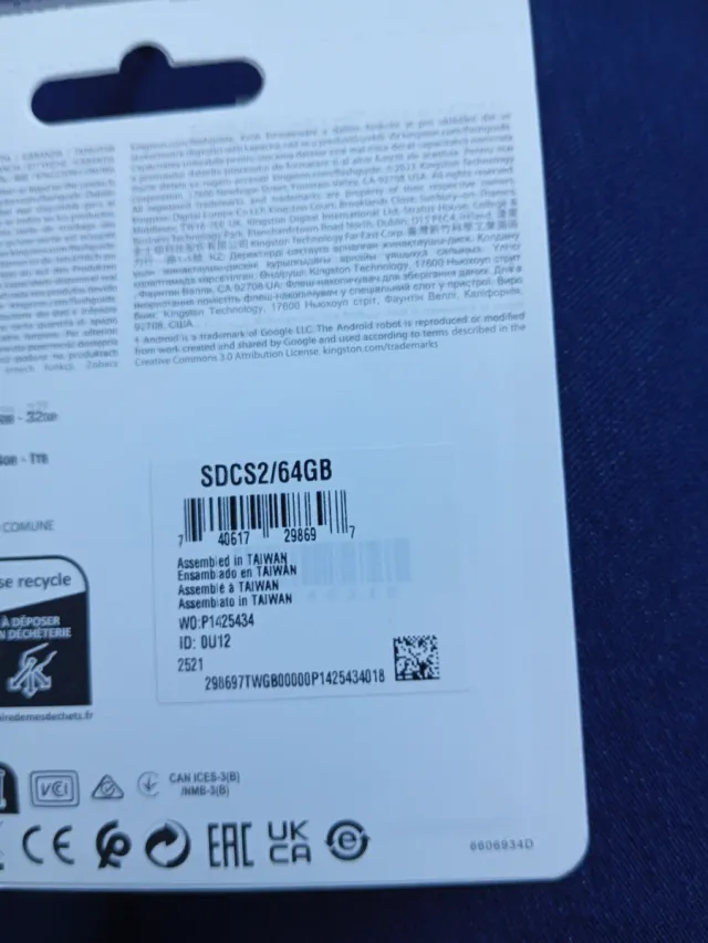 Micro SD Kingston 64GB con Adattatore