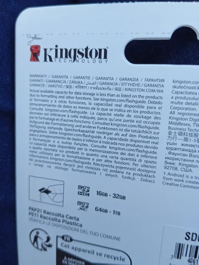 Micro SD Kingston 64GB con Adattatore
