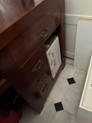 Escritorio y silla vintage madera