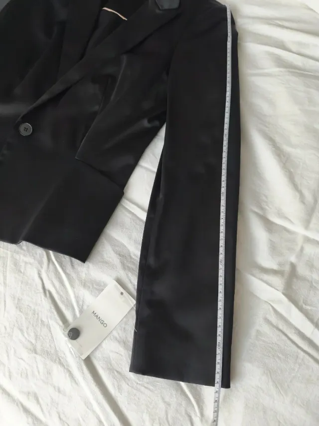 Americana blazer negra mujer Mango