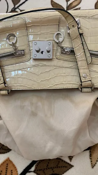 Borsa Guess vintage beige effetto coccodrillo