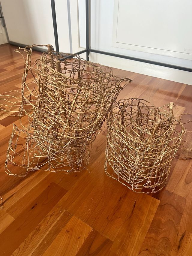 Guirnalda árbol navidad metal y madera