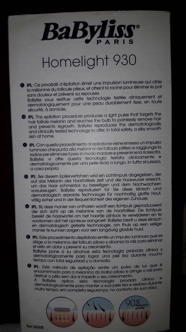 BaByliss Homelight 930 epilatore luce pulsata