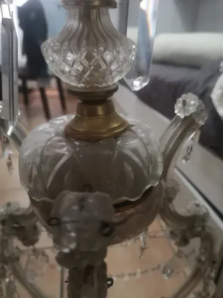 Coppia Lampadari Oro e Vetro