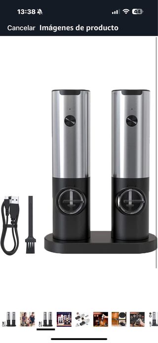 Molino Eléctrico Recargable con Base