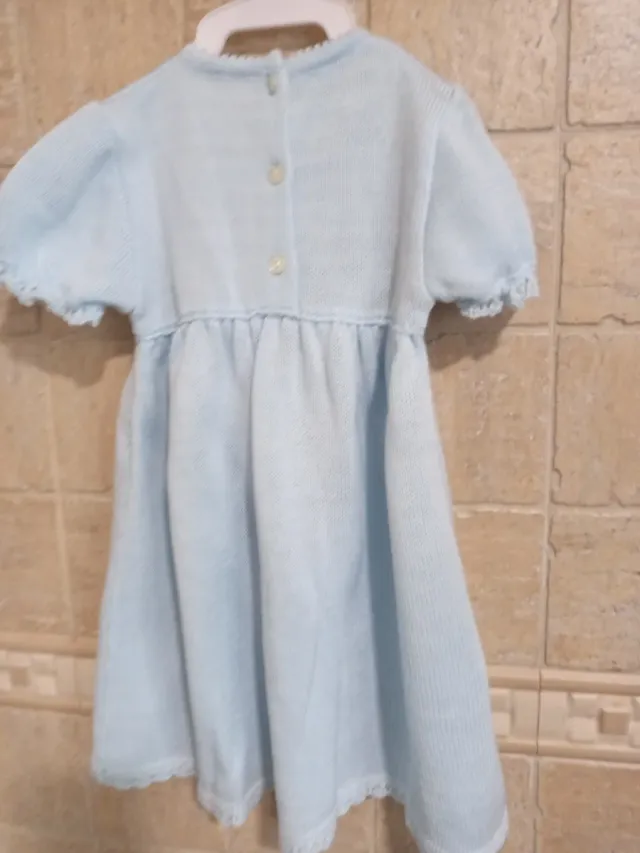 Vestido bebé punto azul sin estrenar