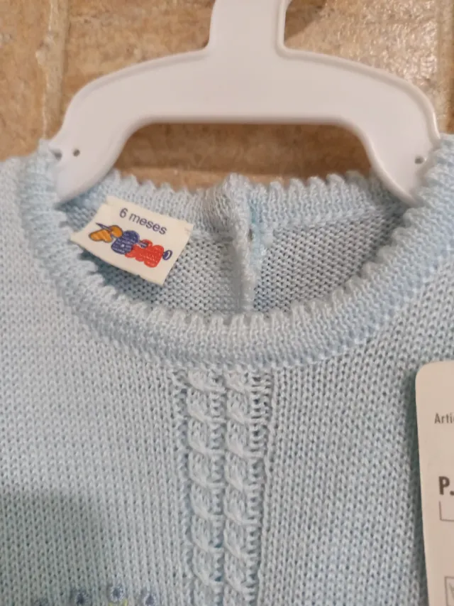 Vestido bebé punto azul sin estrenar