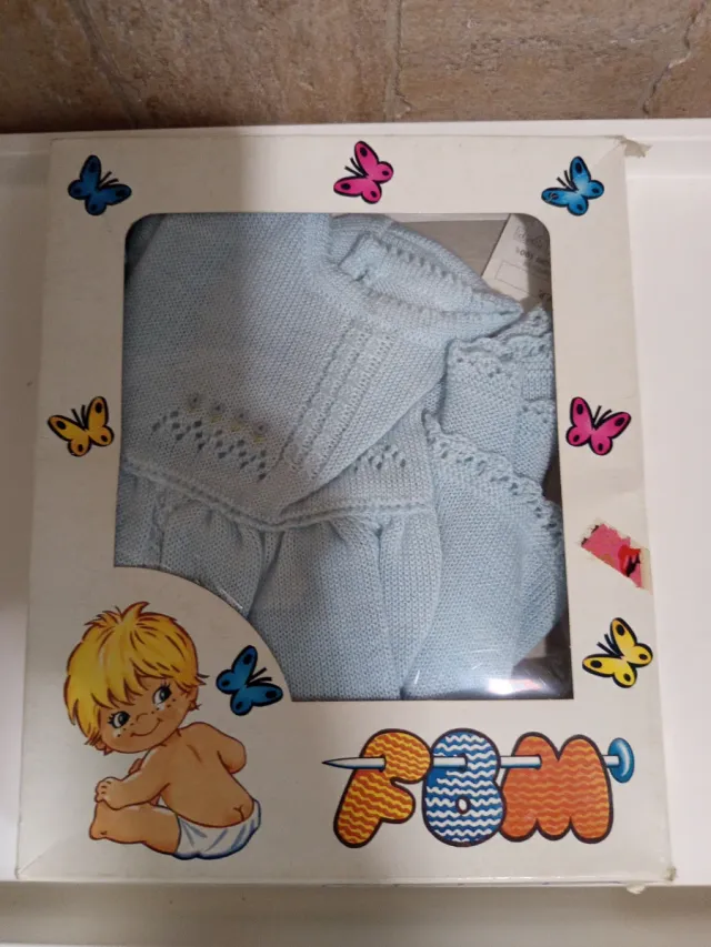 Vestido bebé punto azul sin estrenar