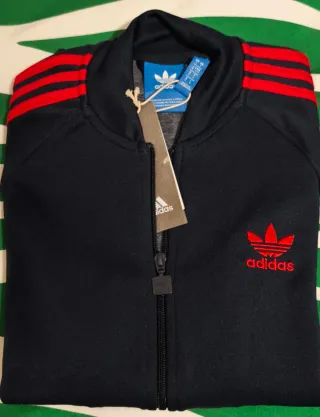 Adidas Giacca Track Top Rossa blu Taglia S nuova.