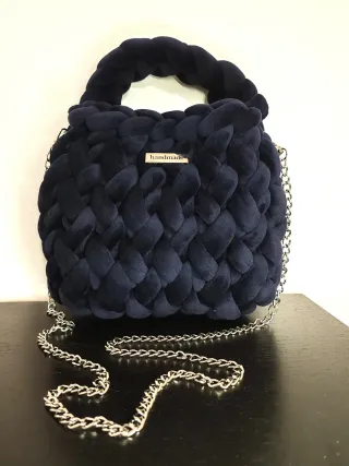 Borsa blu navy chunky canestro