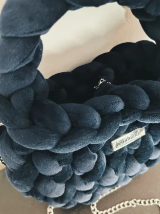 Borsa blu navy chunky canestro