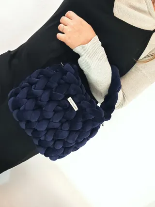 Borsa blu navy chunky canestro