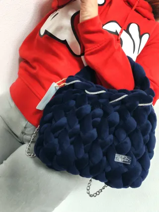 Borsa blu navy chunky canestro