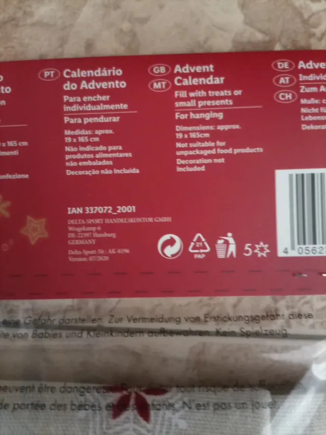 Calendario Adviento Tela Melinera