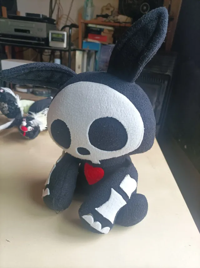 Peluche Coniglio Gotico Skellanimals Nero