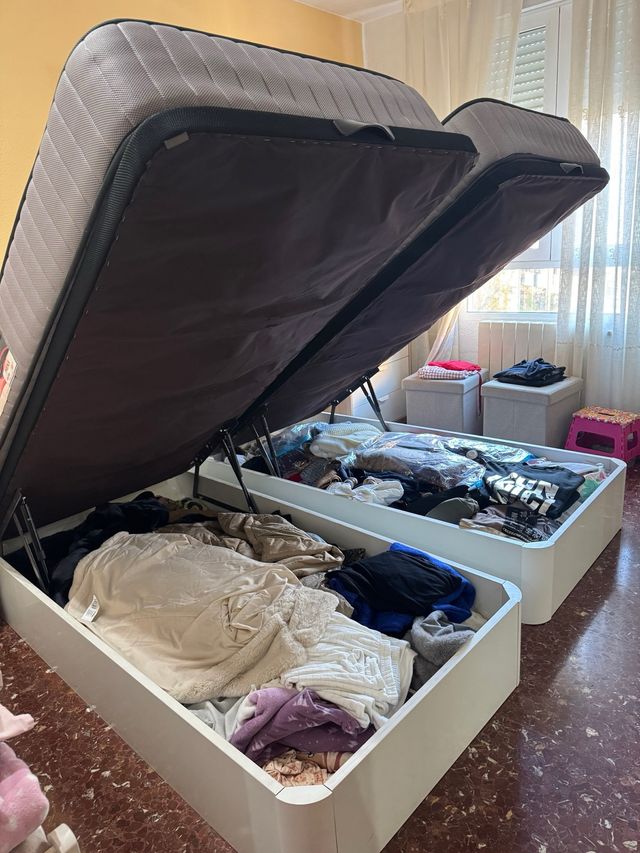 2 Canapés abatibles + 2 colchones viscoelásticos