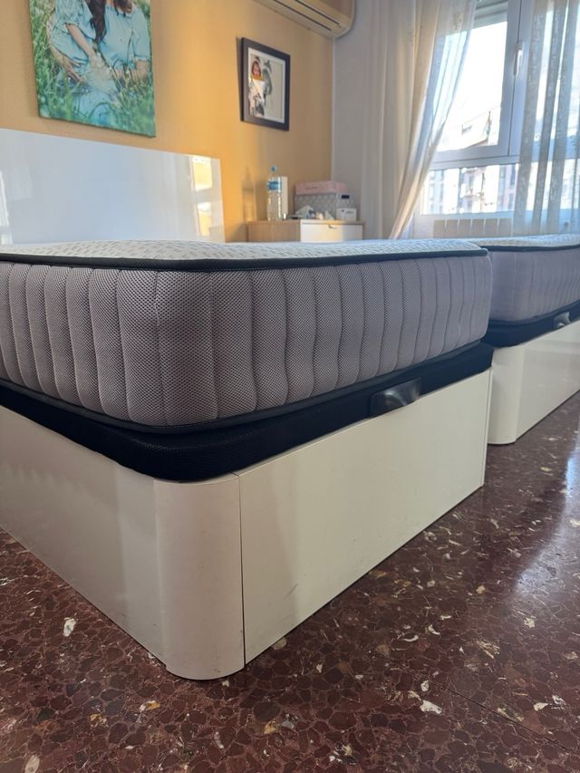 2 Canapés abatibles + 2 colchones viscoelásticos