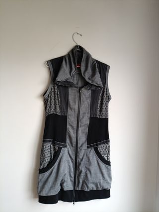 Vestido Chaleco Mujer Talla M Gris