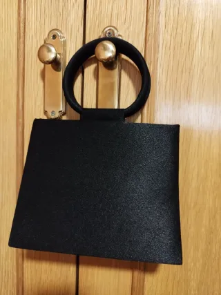 Bolso y tocado gris/verde azulado