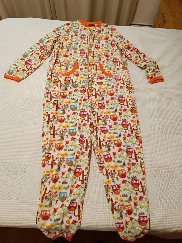 Pijama mono mujer búhos y flores