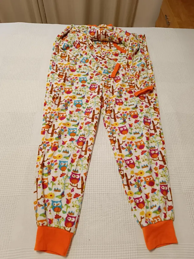 Pijama mono mujer búhos y flores