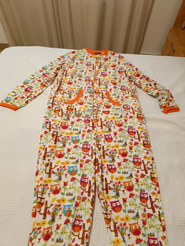 Pijama mono mujer búhos y flores