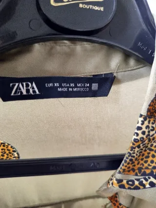 Camisa Zara Estampado Leopardo Talla XS