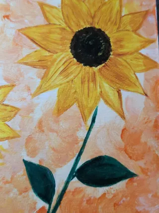 Quadro girassoli dipinti a mano