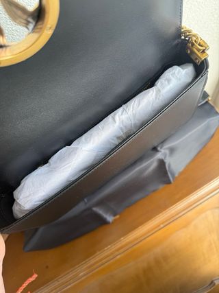 Borsa Pinko Pelle Nera Dettagli Oro