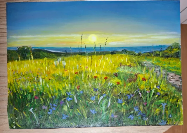 Pintura Amanecer 33x24,venta en persona