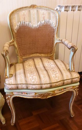 Trumeau antico veneziano con 2 poltrone