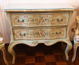 Trumeau antico veneziano con 2 poltrone