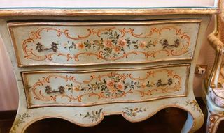 Trumeau antico veneziano con 2 poltrone