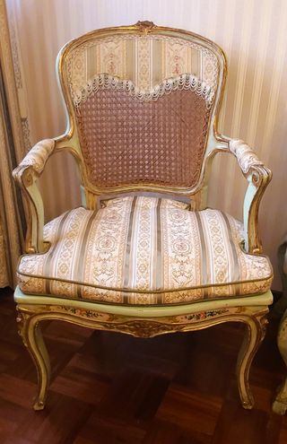 Trumeau antico veneziano con 2 poltrone