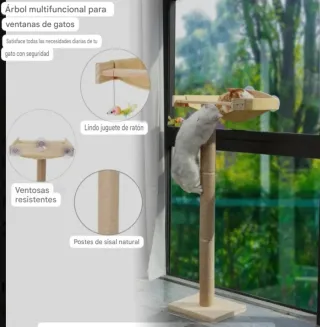 Amaca da finestra per gatti con tiragraffi