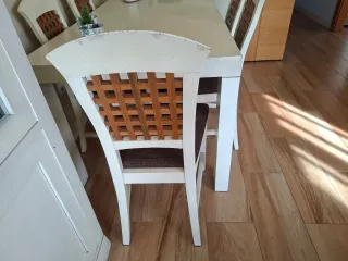 Mesa extensible de comedor de madera con 6 sillas