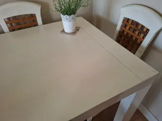 Mesa extensible de comedor de madera con 6 sillas