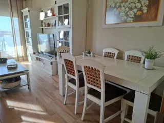 Mesa extensible de comedor de madera con 6 sillas