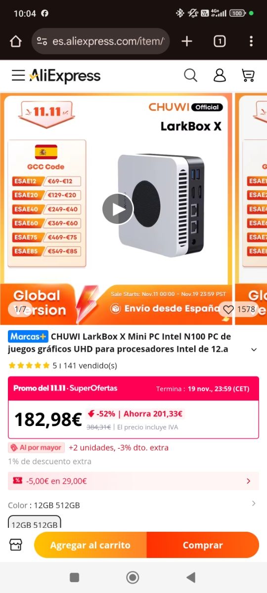 Mini PC CHUWI LarkBox X Intel N100