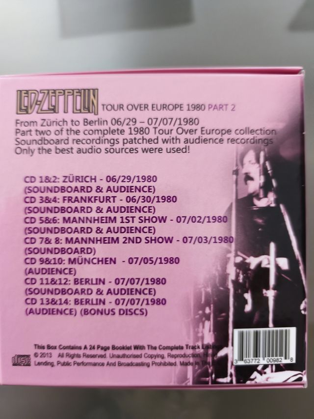 Led Zeppelin Tour Over Europe 1980 Part 2 (14 CD)